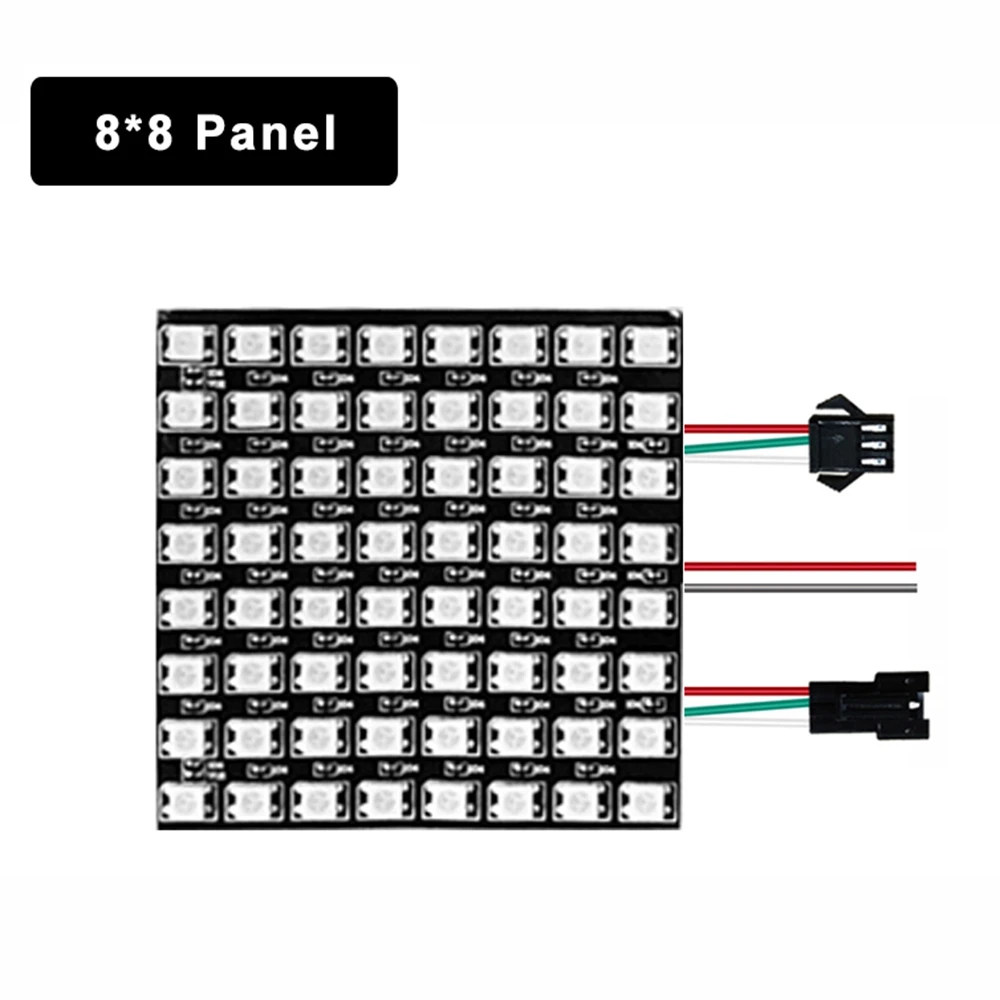 FUNZENXIN 1 ~ 20 Stück WS2812B 5050 RGB LED Digital Flexibles Panel WS2812 IC Individuell adressierbares Modul Matrixbildschirm 8x8 16x16 8x32 DC5V 4