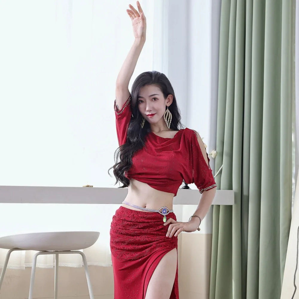 2025 Summer - Autumn New Belly Dance Practice Costume - Water Gauze Set for Oriental Dance Performances