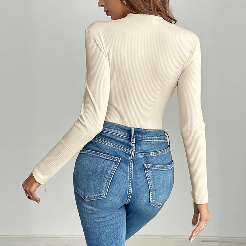 Romper met lange mouwen Dames Parel Pailletten Versierd Festival Nachtclub Feest Dans Podium Clubwear Trendy Cool Chic Stijlvol Sexy