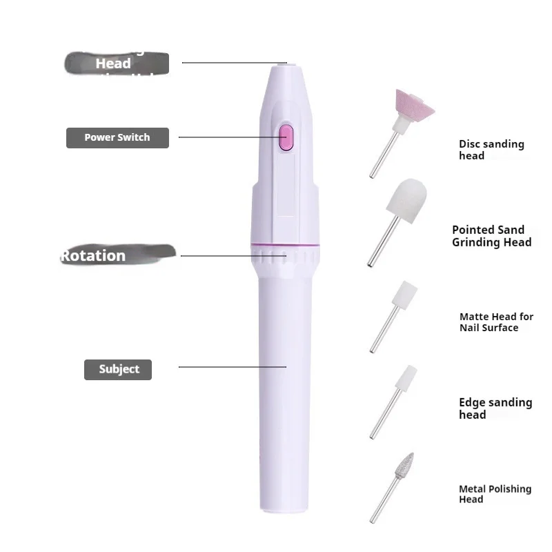 Nail Polisher Mini Electric Nail Drill Kit Manicure Pedicure Grinding Polishing Nail Art Sanding File Pen Tools Machine