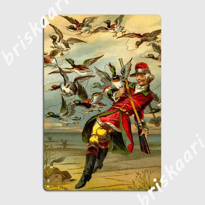 Flying With Ducks The Miraculous Andventures Of Baron Metal Sign Club Bar Designing Club Party Plaques Tin Sign Posters