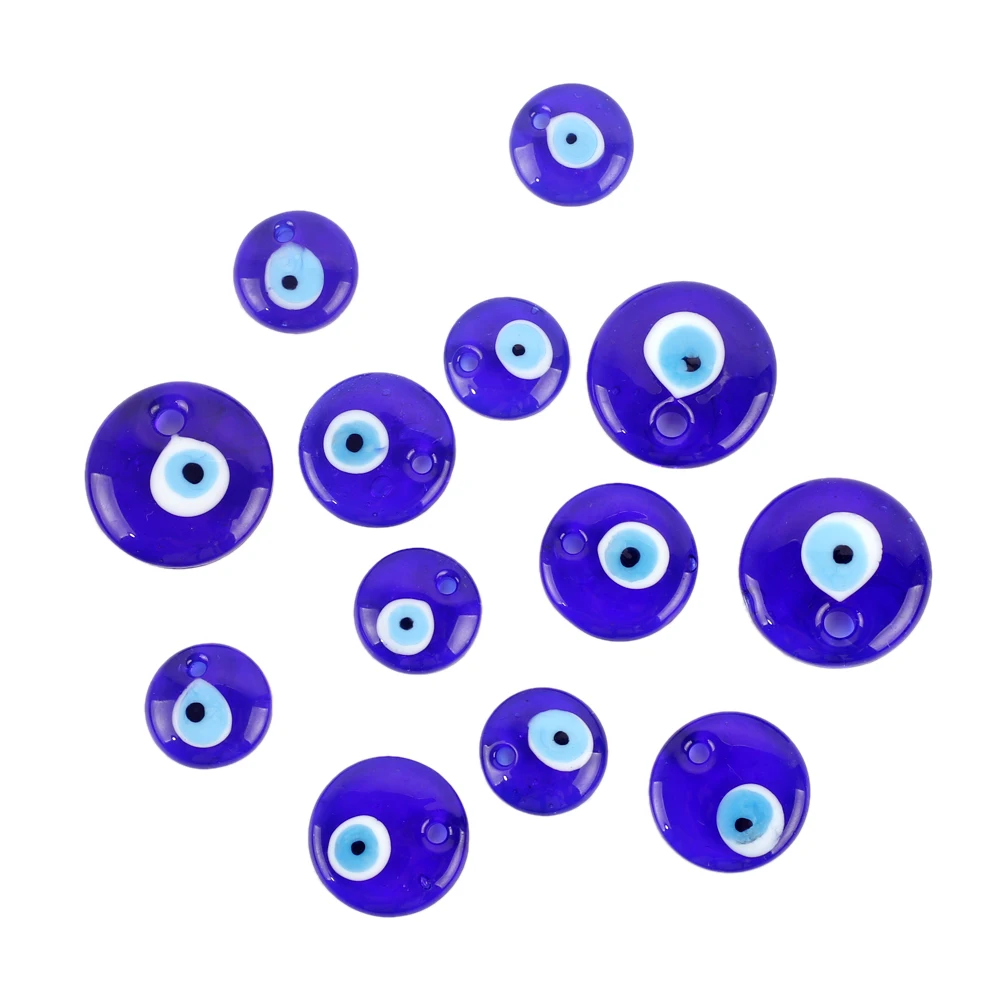 5pcs 2/2.5/3cm Turkish Eyes Blue Evil Eye Glass Bead DIY Charm for Jewelry Making Car Pendant Keychains Wall Art Decor Accessory