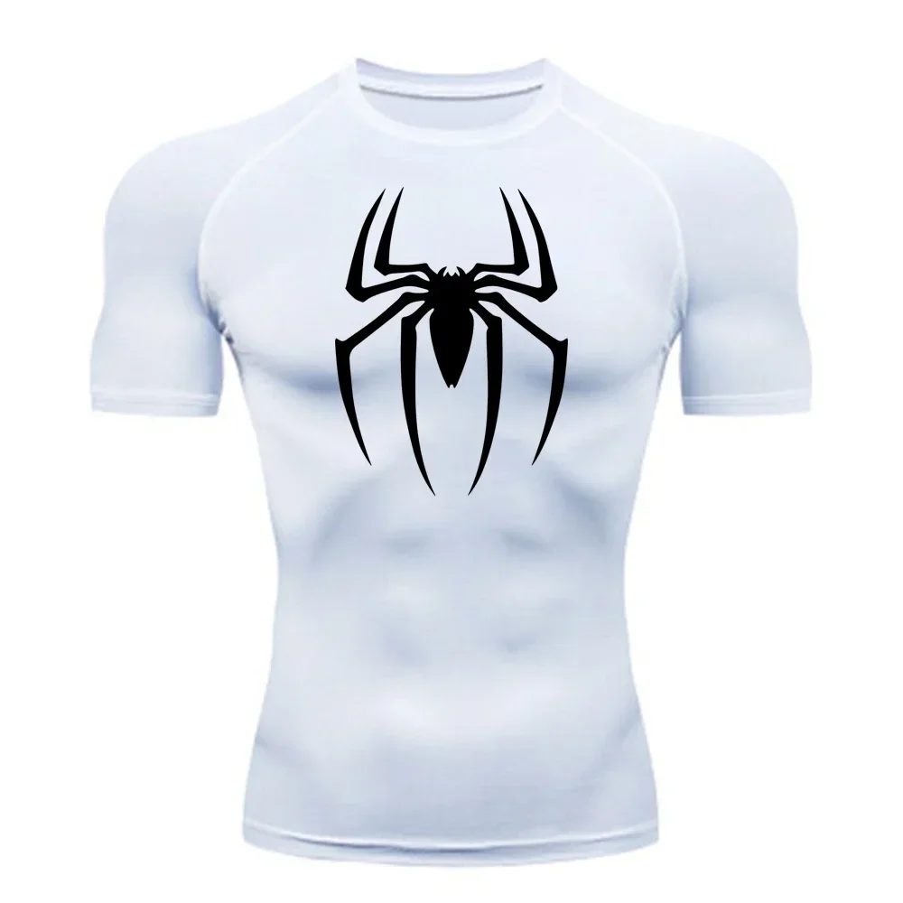 2025 Summer New Men's Spider Printed Sports Top Quick drying Breathable Fitness Training Loose Large Running Clothes image 5