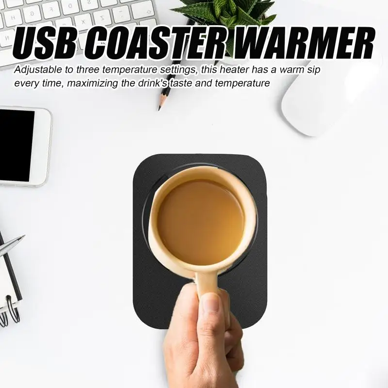 Mug Warmer For Desk 3 Temp Settings Electric Cup Warmer Thermostat Coffee Cup Warmer For Desk 8-Hour Auto Shut Off Smart