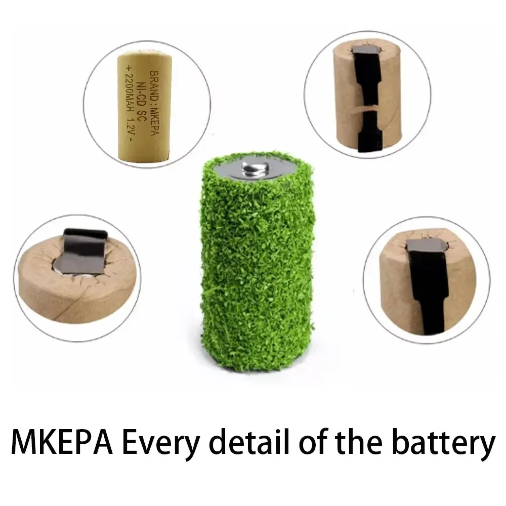 Baterie pro elektrické šroubováky SC 1,2 V 2200 mAh Sub C Ni-Cd dobíjecí baterie s úchytkou NiCd SUBC články pro elektrické nářadí - náhled 6