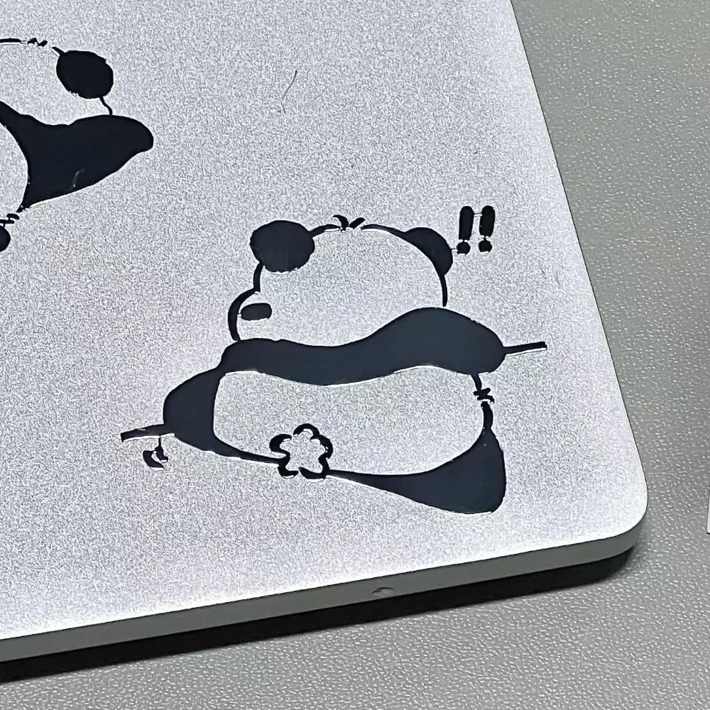 Bekerdecoratie Panda Computer Decoratieve Stickers Cartoon Duurzaam Computer Metalen Sticker Dagboekstickers Thuis en kantoor