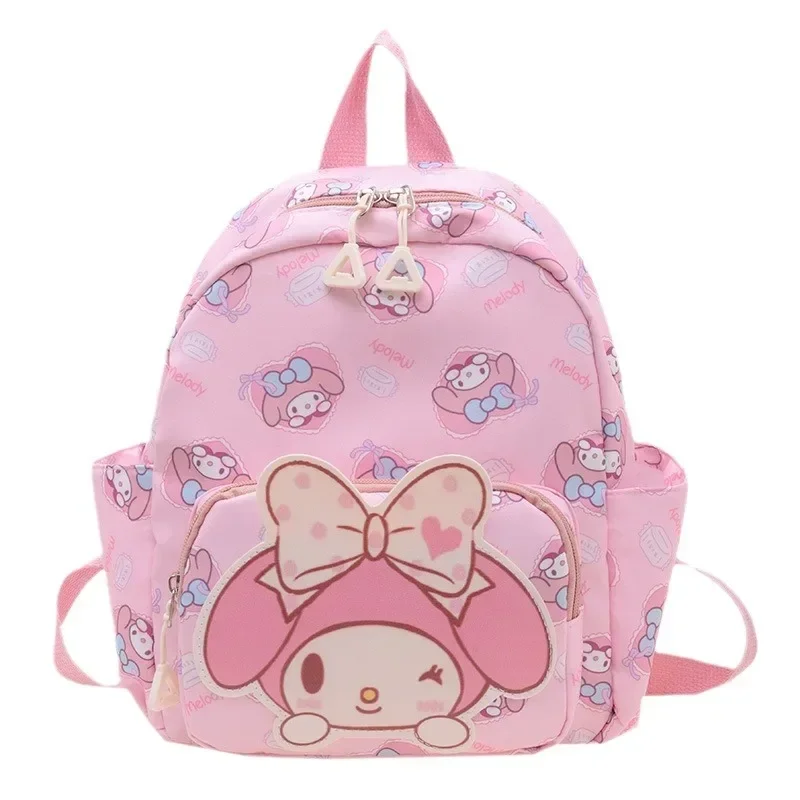 2024 Sanrio Cute Kuromi Melody Cinnamoroll Large Capacity Backpack Boys Girls Cartoon Hello Kitty Kawaii Canvas Schoolbag