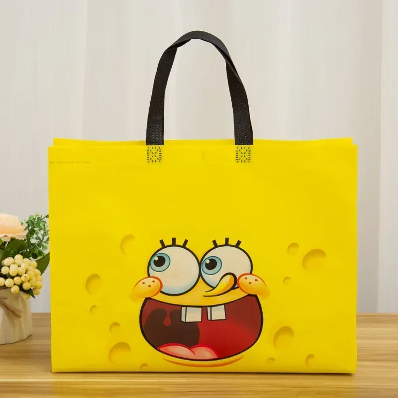 SpongeBob Tote Bag Cartoon Anime Gift Bag Women Reusable Foldable Environmentally Shopping Bags Large Cute Capacity Storage Bag