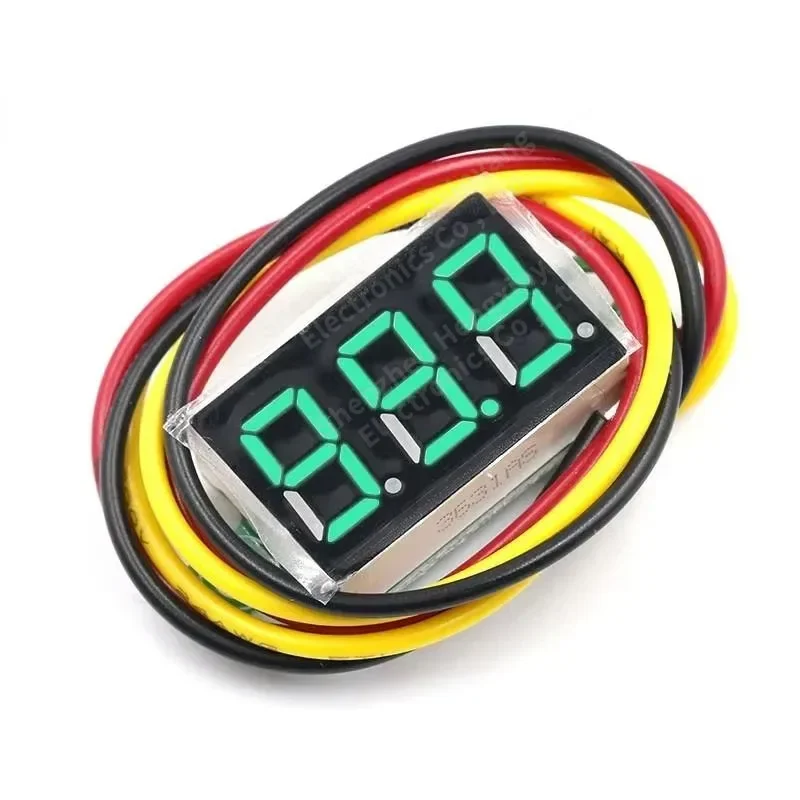 مقياس الجهد الرقمي المصغر 3 أسلاك 0.36 بوصة DC 0-30V أحمر رقمي LED أجزاء إلكترونية ملحقات مقياس الجهد الرقمي