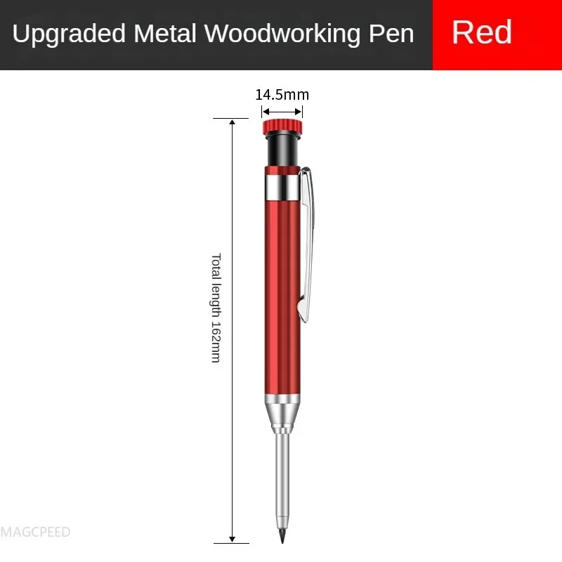 2.8mm Solid Carpenter Deep Hole Maker Construction Pencils with Built in Sharpener for Woodworking Drafting Architect Tool