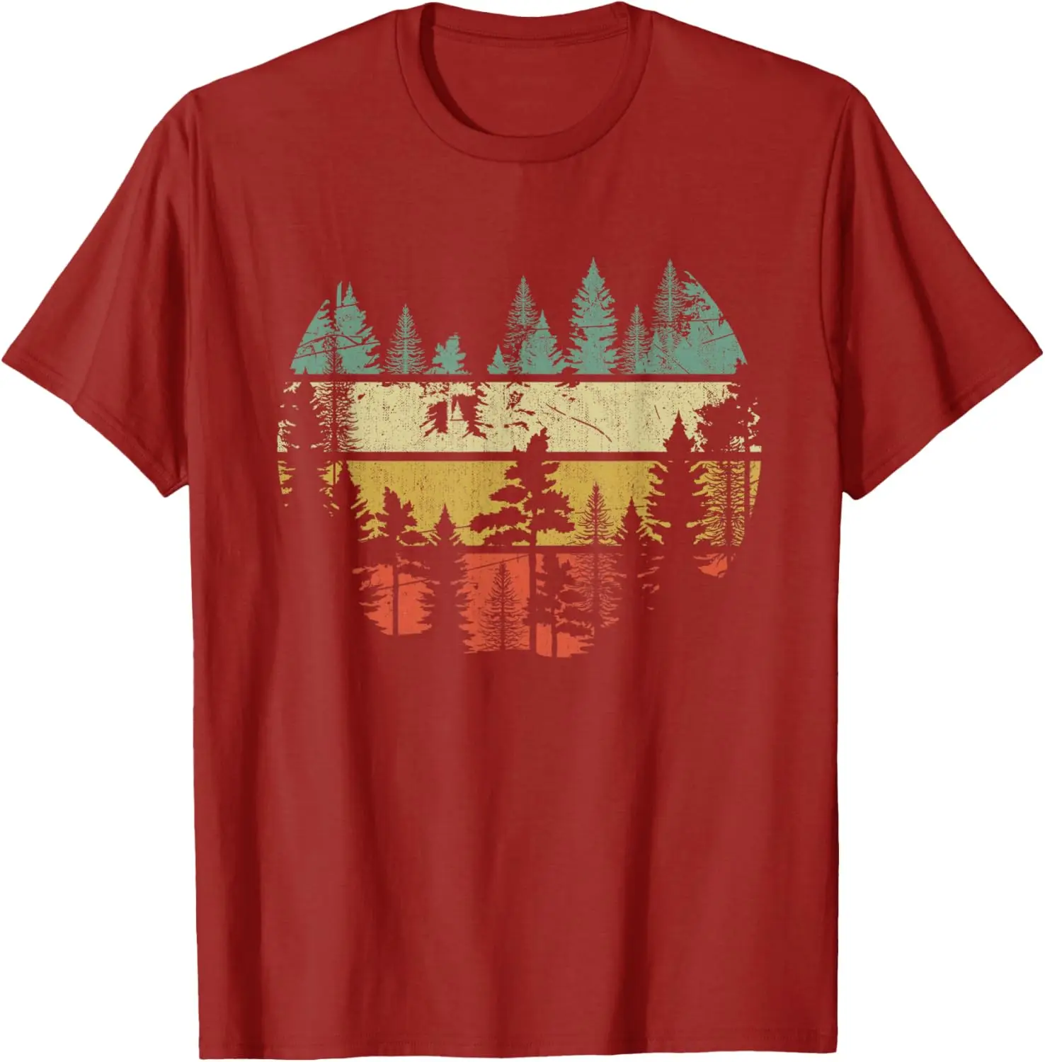تي شيرت بدون أكمام بأشجار الحياة البرية في الهواء الطلق من Nature Retro Forest