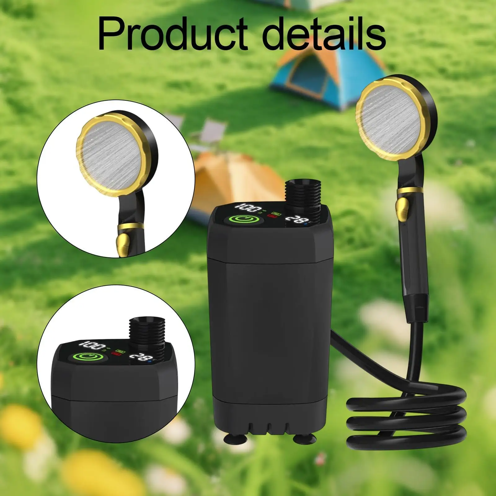 دش محمول للتخييم، ملحق مدمج متعدد الاستخدامات وخفيف الوزن