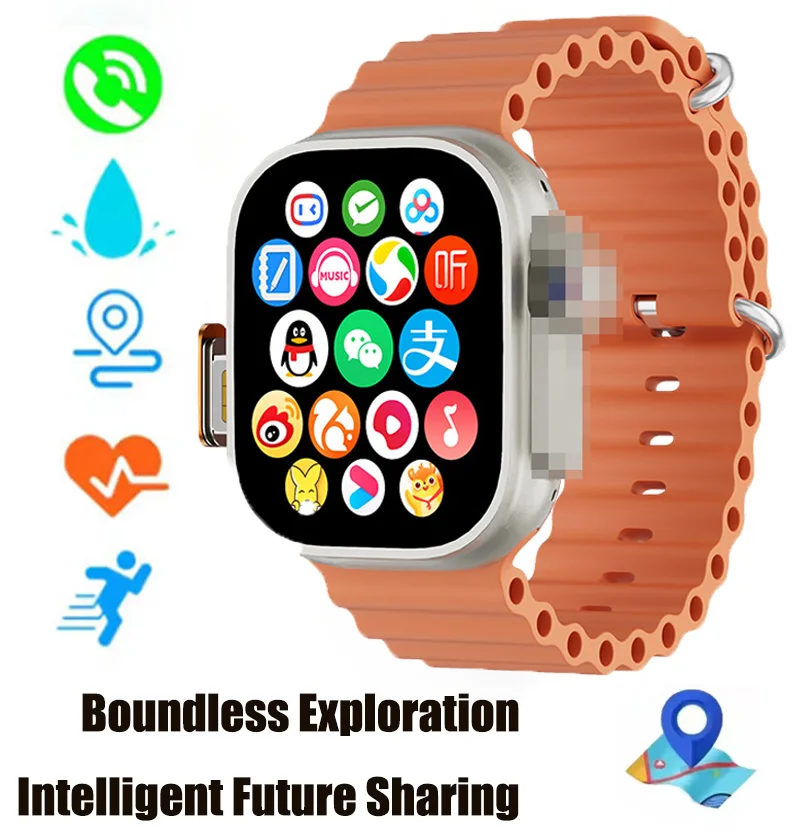 New DW100 Smart Watch with Large HD Screen, Blood Pressure Camera & SIM Card Slot