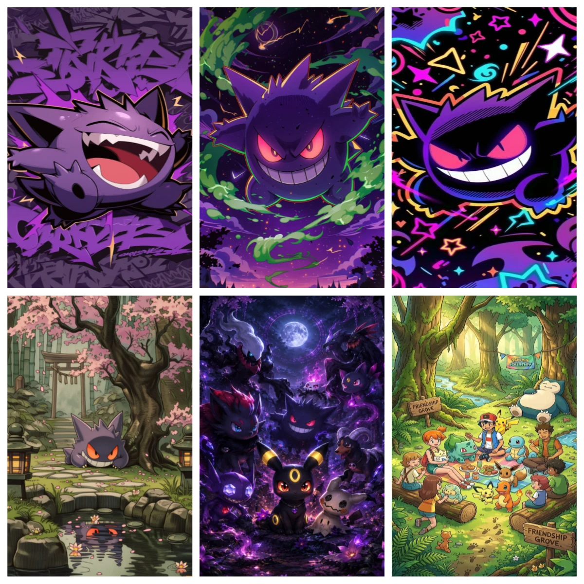 Anime P-Pokémon G-Gengar Character Jigsaw Puzzles 500/1000/1200/2000PCS Wall Decor for Living Room Bedroom Perfect Gift No Frame