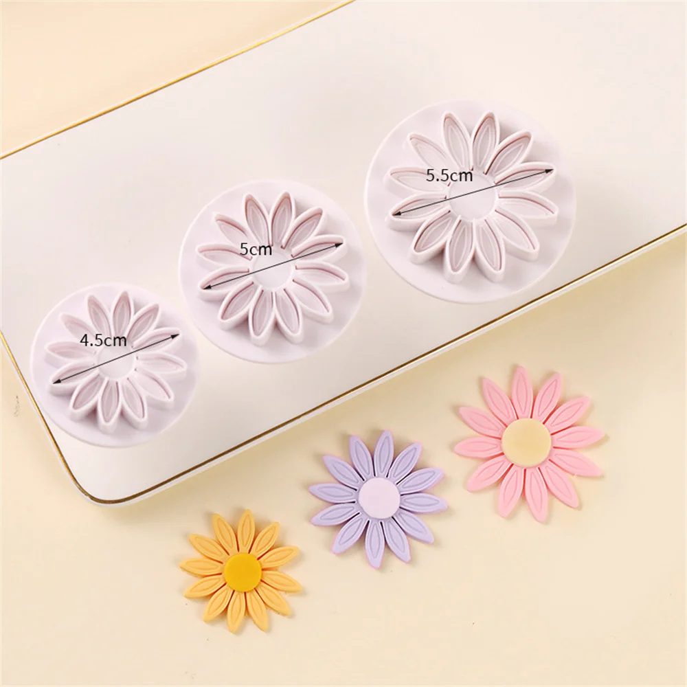 Set Plum Flower Plunger Fondant Mold Cookie Cutter Daisy Chocolates Cake Decorating Biscuit Stamp Moulds For Baking Kitchen