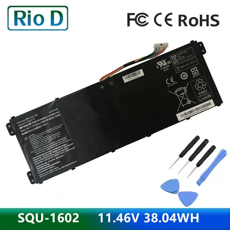 

11.46V 38.04Wh 3320mAh SQU-1602 Laptop Battery For Hasee 916Q2271H 3ICP5/57/80 X5-CP5D1 CP5E1 CP5S1 Series