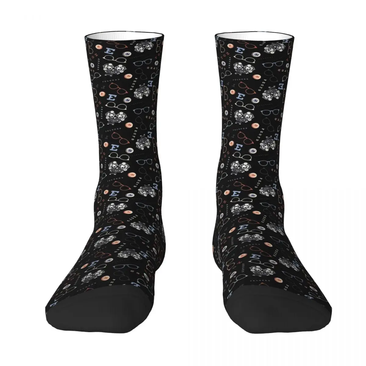 

Optometry On Black Socks Harajuku Super Soft Stockings All Season Long Socks Accessories for Man's Woman's Birthday Present