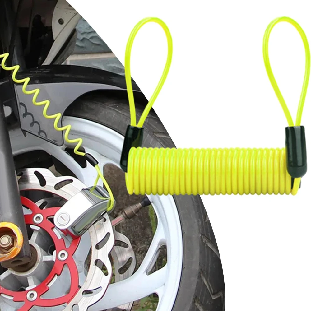 Bike Spring Cable Lock Anti-Theft Rope Alarm Disc Lock Bicycle Security Reminder Motorcycle Theft Protection Safety Reminder1.2M