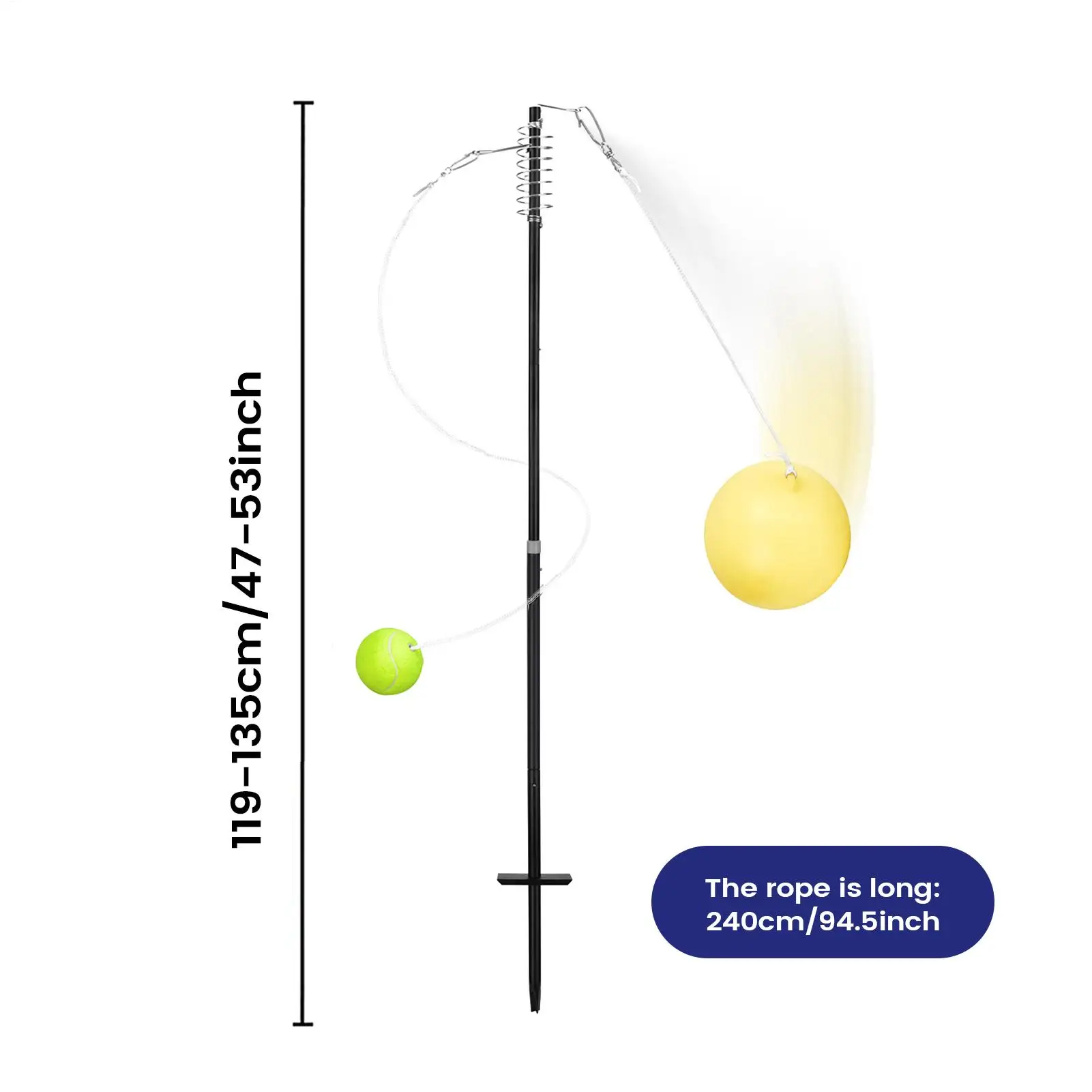 ชุดเทเธอร์บอลเทนนิส กิจกรรมสร้างความสัมพันธ์ในครอบครัว กีฬาอินเทอร์แอคทีฟ ชุดฝึกเทเธอร์บอลเทนนิส สำหรับสนามหญ้า สวนหย่อม ลานบ้าน โรงเรียน ชายหาด วันหยุดพักผ่อน