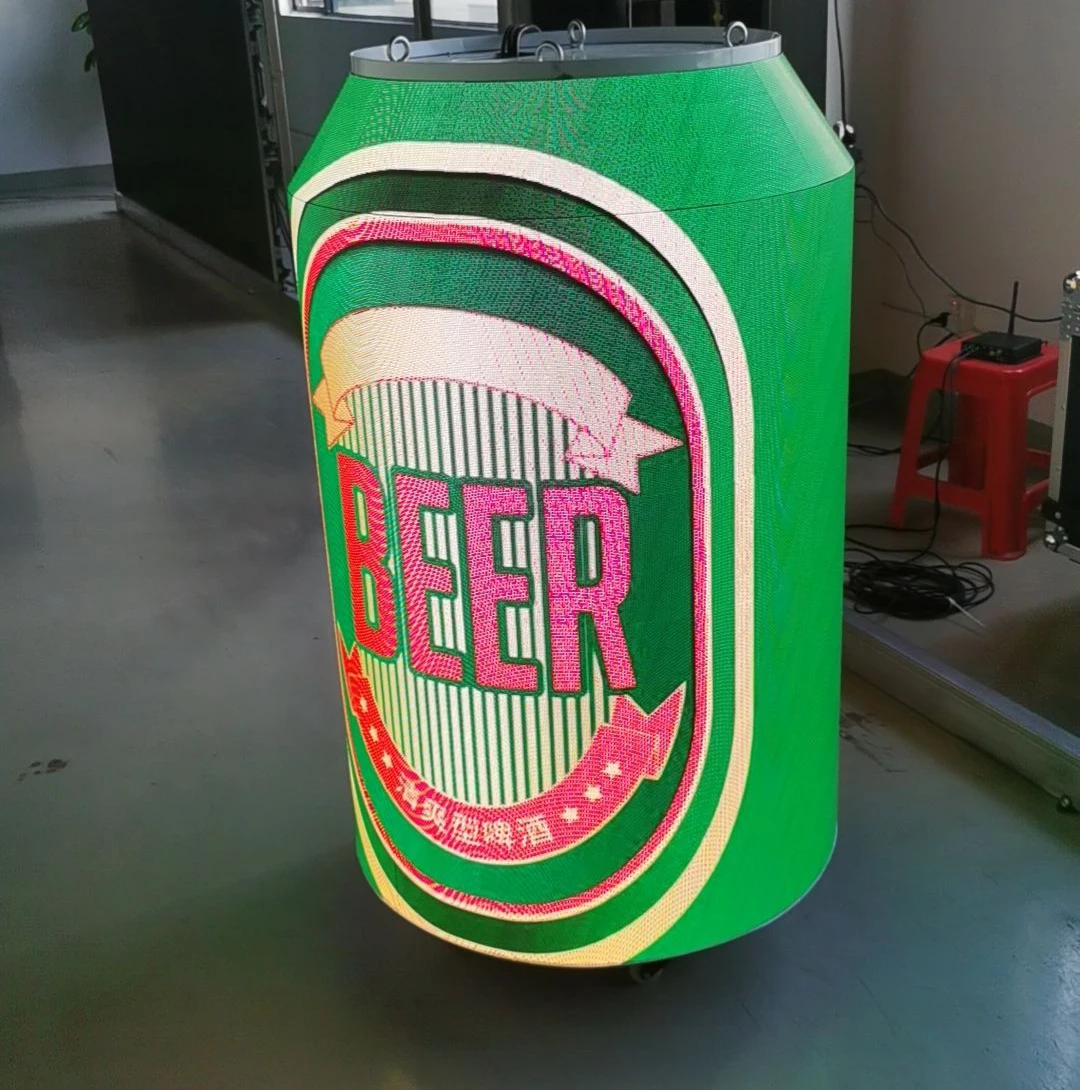 Bierflasche für den Innenbereich, kann in Soda geformt werden, runde Flasche, LED-Display, Kühler mit LED