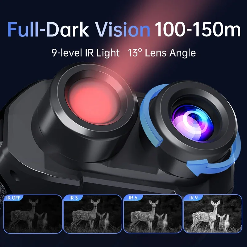 4K Night Vision Binoculars Diopter Eyepiece Dual 1.4