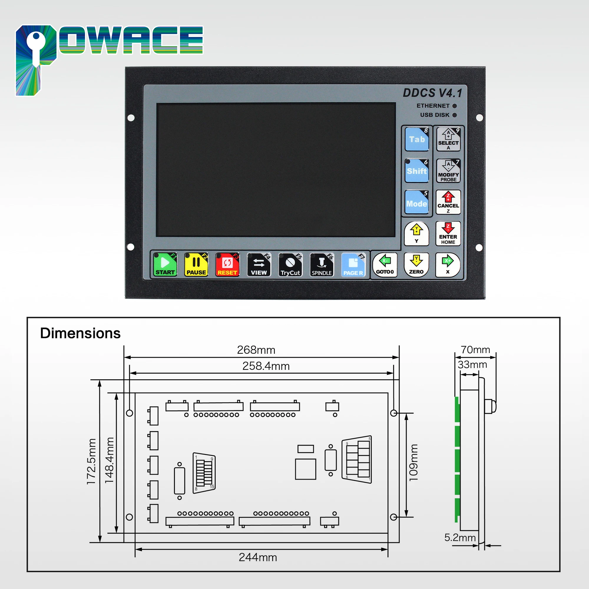 DDCS V4.1 3/4 Axis G Code PLC CNC Offline Stand Alone Motion Controller For Lathe Router Machine