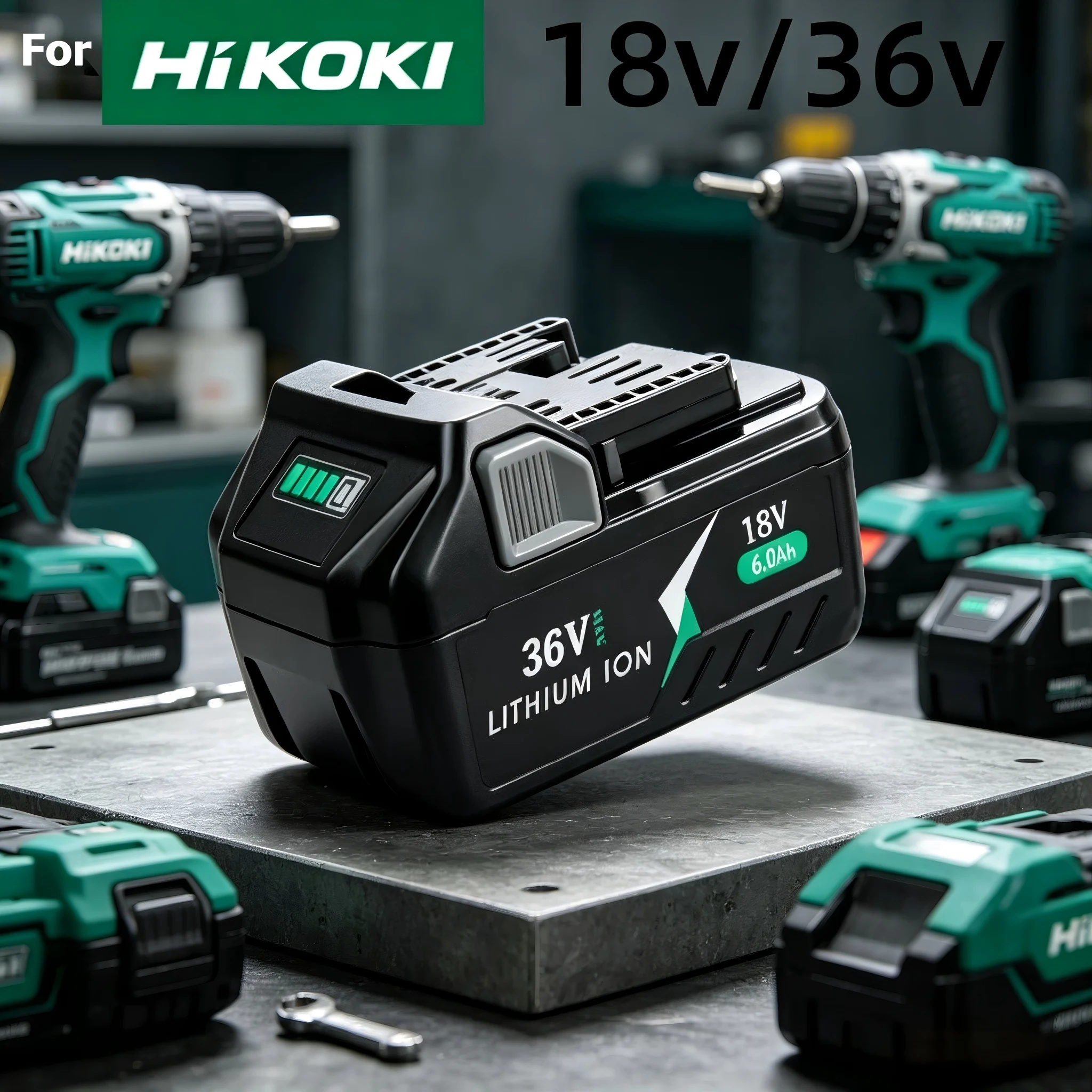 18V/36V 6.0Ah/ Replacement Battery for Metabo HPT Hitachi MultiVolt BSL36A18 BSL36B18 371751M 372121M Lithium-ion Battery Pack
