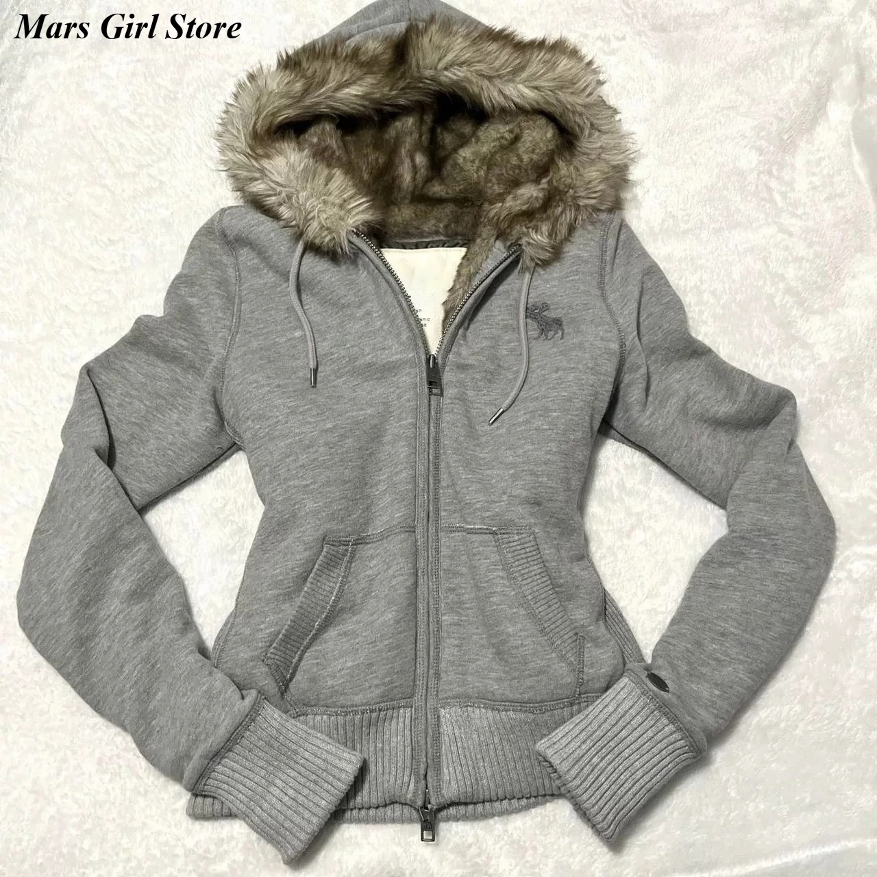 

Американская уличная одежда, модные пальто с узкой талией, женская куртка с длинным рукавом и меховым воротником на молнии с капюшоном, винтажные элегантные повседневные топы