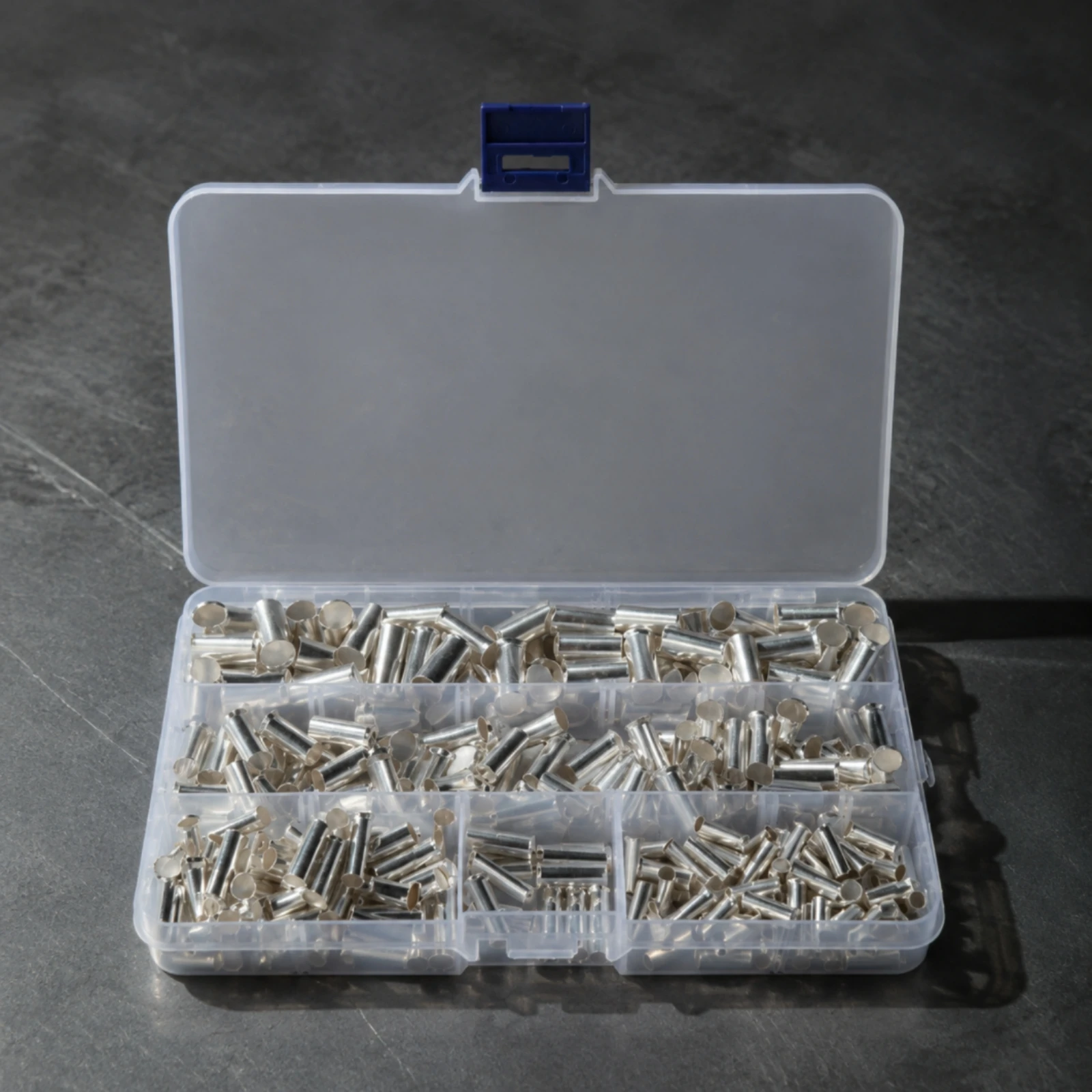 240 Pieces Electrical Terminals Non-Insulated Silver-Plated Copper Cylindrical Crimp Terminals for Electricians
