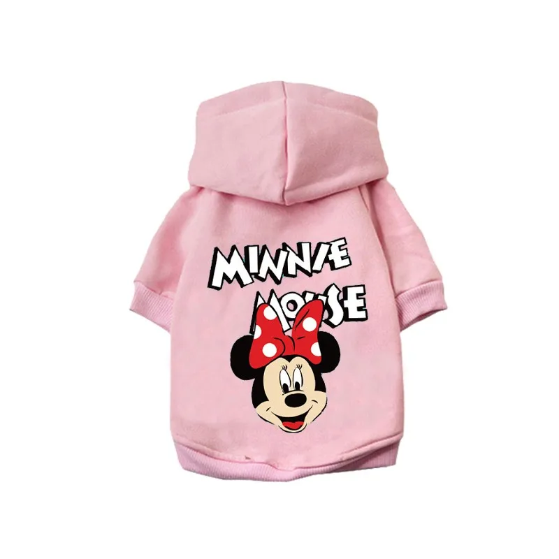 Disney Cute Pet Dog Clothes Mickey Minnie Cotton Dogs Hoodies Pullover French Bulldog For Puppy Medium Large Dogs Cats Perro Pug