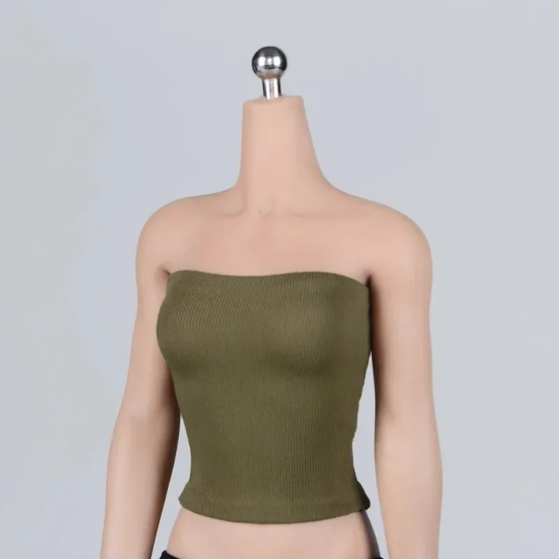 1/6 Scale Female Soldier T-shirt Tube Top Breast Wrap Top Clothes Fit 12'' Action Figure Body Dolls Props