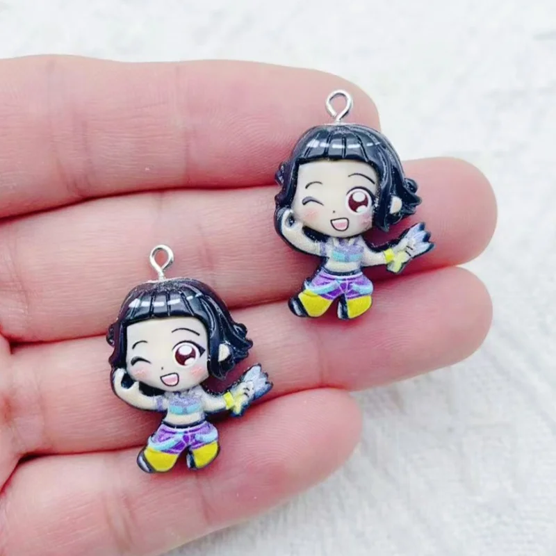 10pcs resin cartoon character jewelry earrings necklaces bracelets pendants DIY accessories image 3
