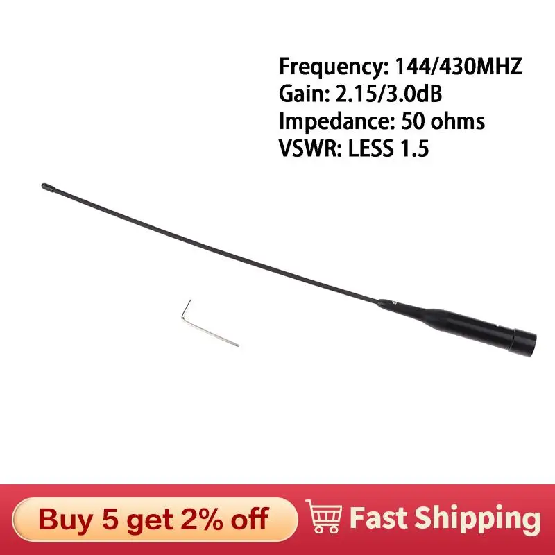 

NL-R2 DUAL BAND VHF UHF 144/430 MHz Radio NLR2 Flexible Whip PL259 Antenna For Car Mobile Radio