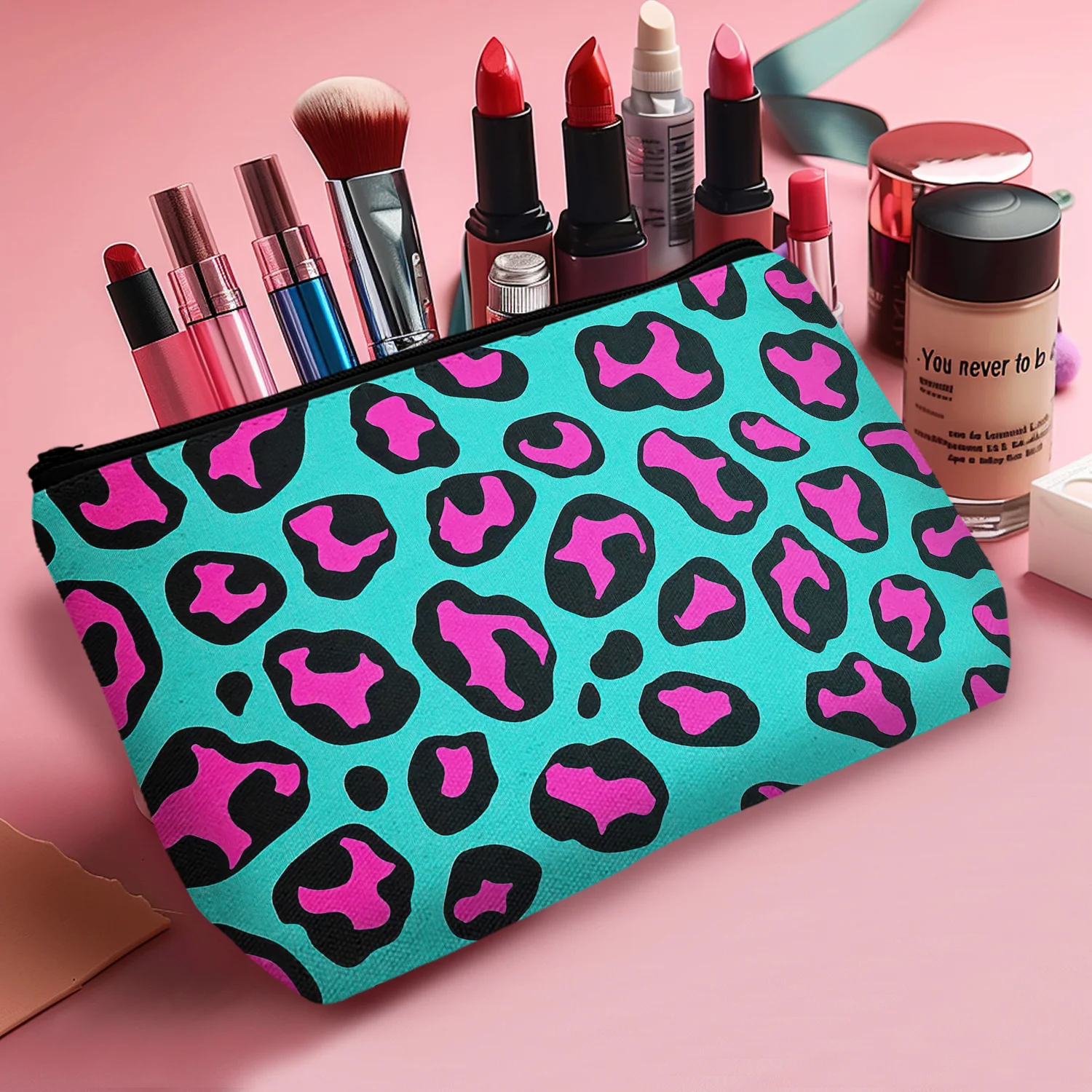 1Pc Cosmetic Bag For Women Adorable Roomy Makeup Bags Travel Toiletry Bag Organizer Bag For Birthday Gift 8.66X5.51Inch