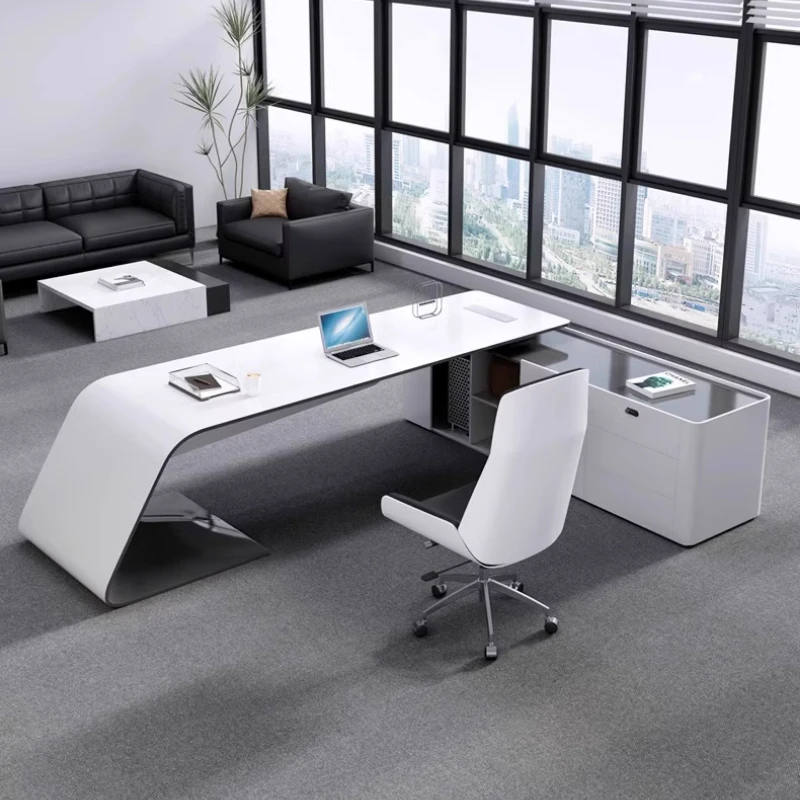 Scrivania da ufficio moderna per conferenze, trucco regolabile, lavoro di lusso, scrivania da ufficio, armadietti da gioco, insoliti, unici, mobili da ufficio in legno