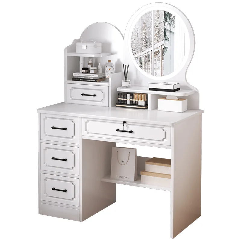 Dresser bedroom modern simple small apartment light luxury locker integrated table LED mirror