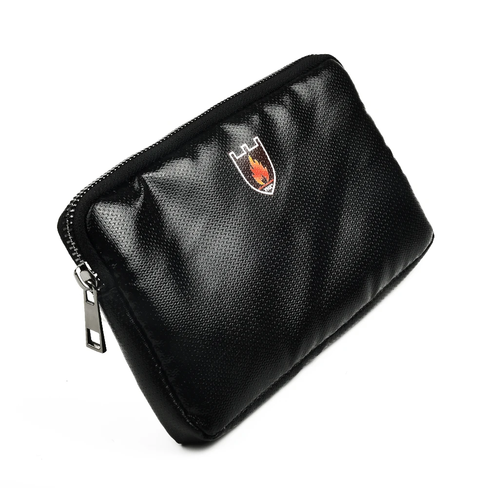 Fireproof Pouch for Paper Documents and Small Valuables Featuring Foldable Design and Fire Resistant Material Composition