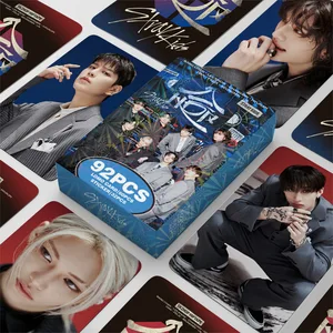 60 + 32 Pçs/set Kpop STRAYKIDS Novo Álbum HOP Cartão de Foto FELIX HYUNJIN Cartão Bangchan Coreano Estrela Coleção de Fãs 8 principais vendas bolsa do gato felix - №6