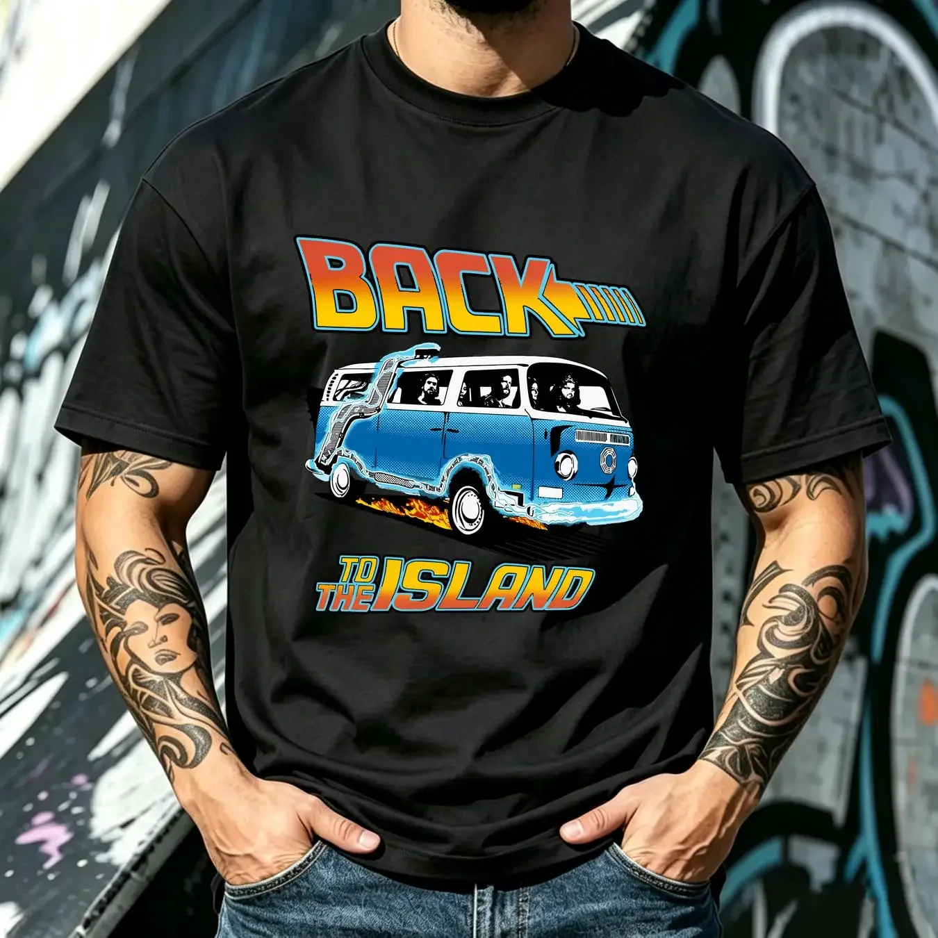 washed T Shirt Back to the Island Lost And Future Spoof XXL Fury A6 long or short sleeves vintage Washed designer clothes
