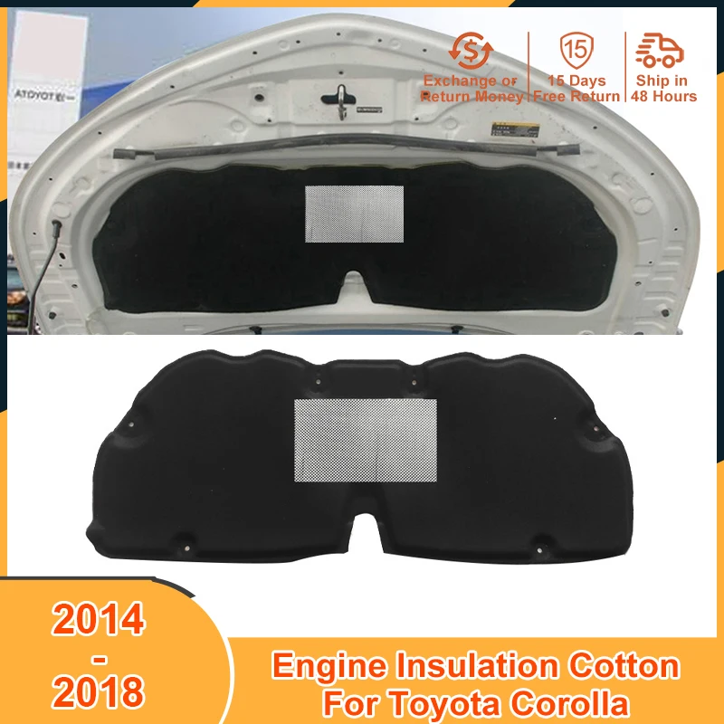 2014-2018 Soundproof Firewall Insulation Cotton Pad for Toyota Corolla 2014 2015 2016 2017 2018 Accessories Engine Heat Sound