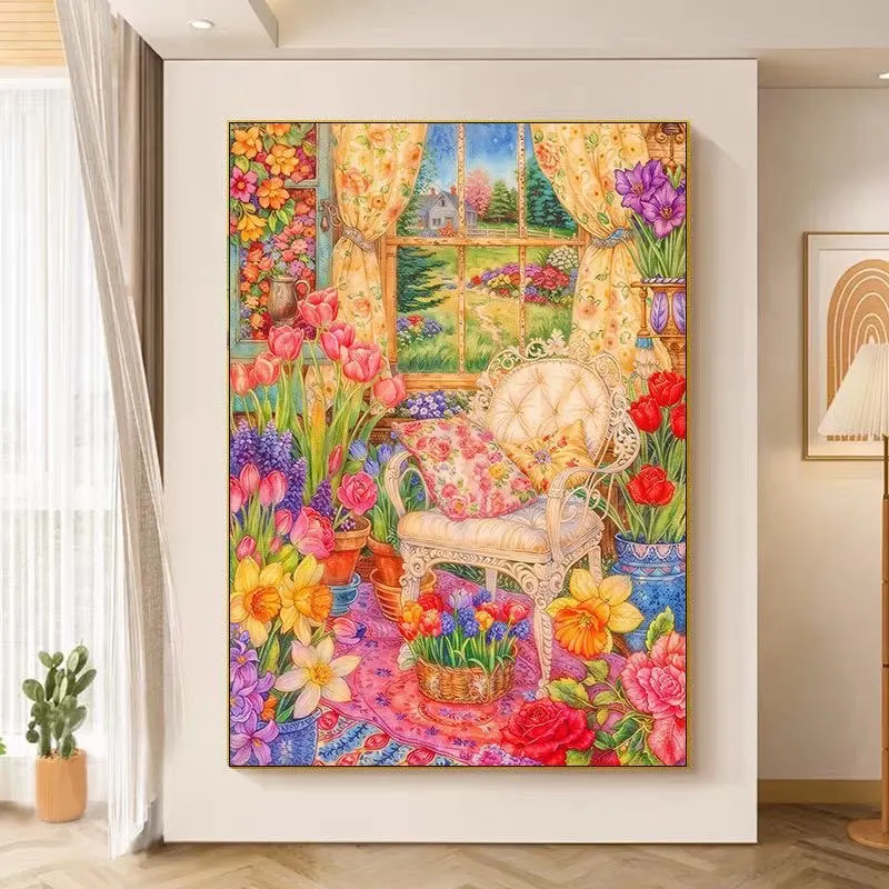 

14CT 9CT набор с принтом, вышивка крестиком, набор для рукоделия «сделай сам», поделки с иглами, нитки, теплица