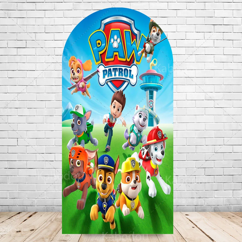Paw Patrol Arch Backdrop For Skye Chase Girl Kid Birthday Party Decoration Wall Puppy Photography Background Photo Studio Banner