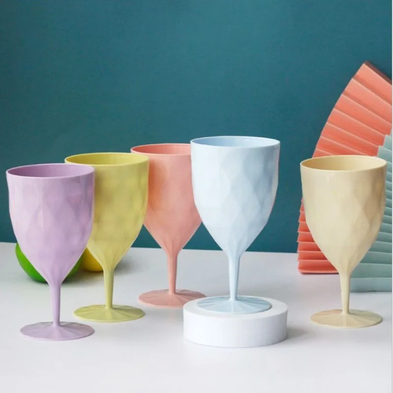 

Dessert Party Cup Lovely Champagne Festival Decorative Plastic Colorful Goblet 380ml Cocktail Goblets For Home Party Wedding