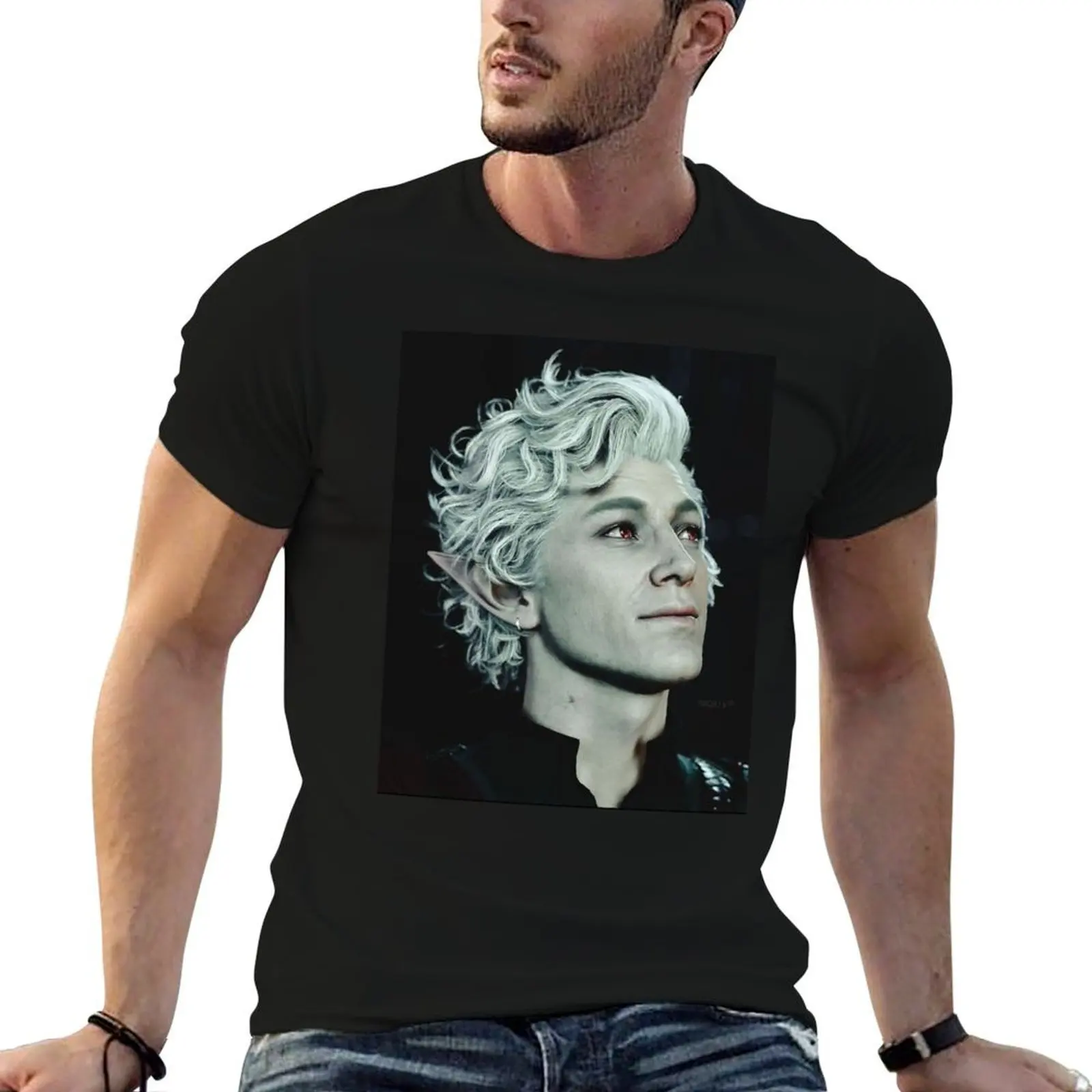 

astarion the pale elf T-Shirt funny t shirts dark humor t shirt man casual t shirt man plain T-Shirt