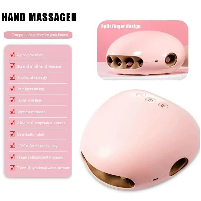 

Relaxation Treatments Beauty Premium Pneumatic Hand Massage Wireless Hand Massager Air Pressure Hot Compress Acupressure Tool