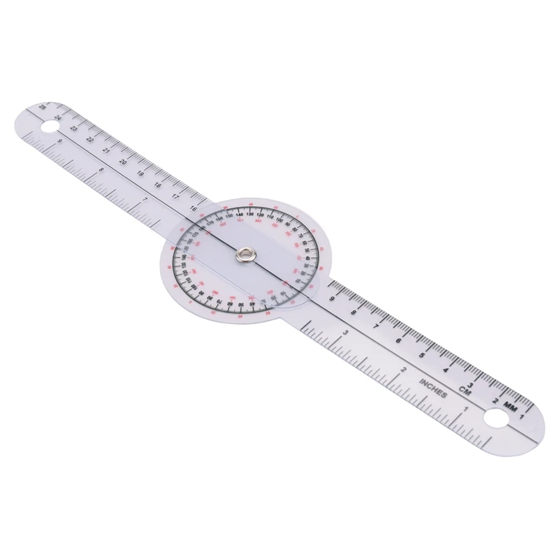 3-Piece Goniometer 6/8/12 Inch Occupational Therapy Protractor Tool Measuring Angle Ruler 360 Degree Universal