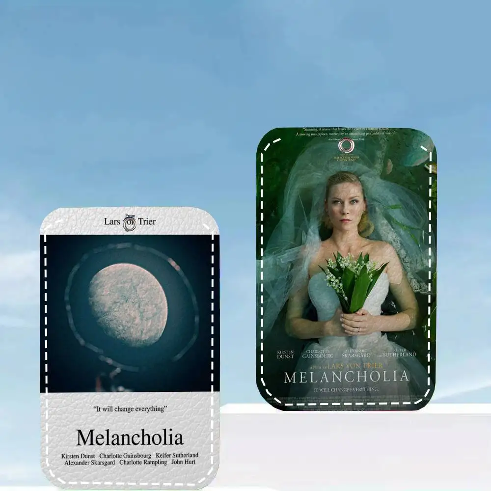 Melancholia Science Fiction Thriller Movie Card Case Keychain Access Card Bag Key Tag Ring Leather Card Holder Key Ring Access