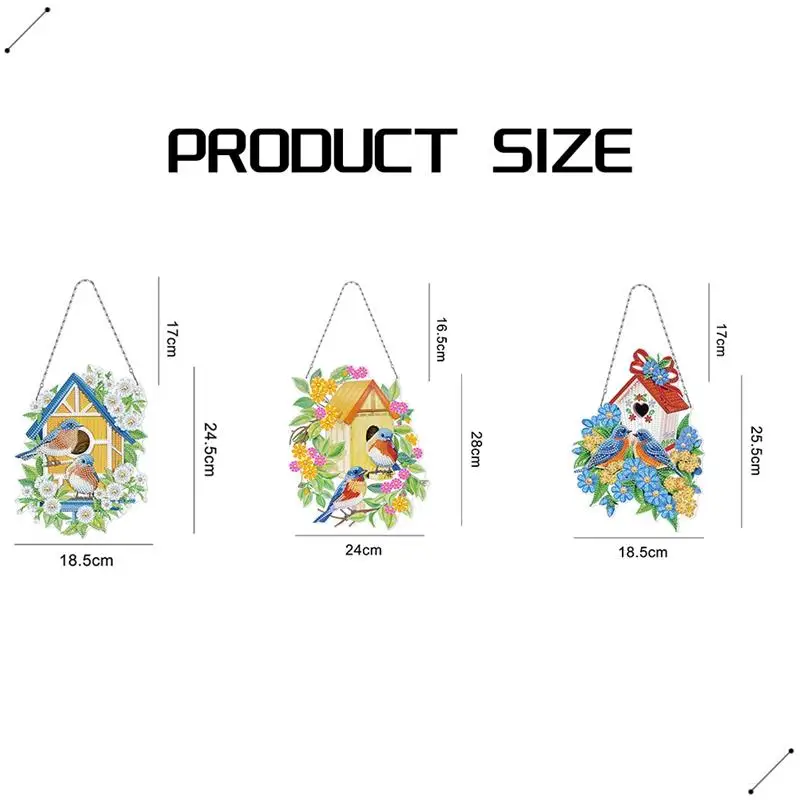 Wind Spinner DIY Painting Wind Chime Double Sided Paint Hanging Ornament For Spring Garden Decor Wind Spinners 3 Pieces