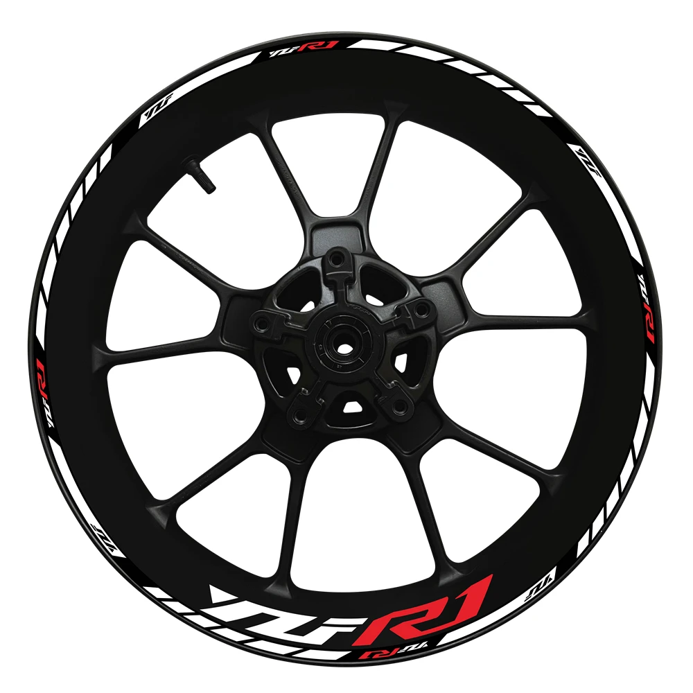 Untuk sepeda motor YAMAHA YZFR1 baru 2022 17 inci Wheel Hub YZF R1 LOGO Decal dekorasi Set Rim modifikasi stiker reflektif