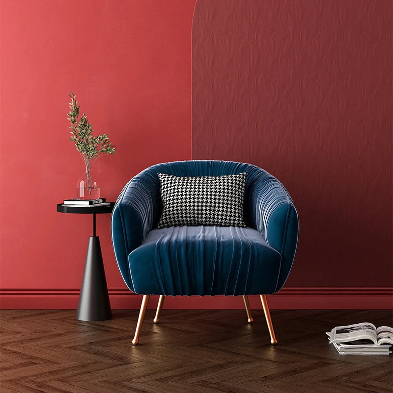 Modern leisure single fabric sofa simple small apartment sofa